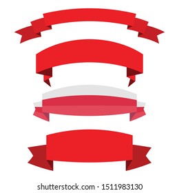 set of red ribbon banner icon,Vector illustration. Place for your text. Ribbons for business and design. Design elements