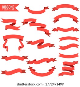 
Banner de cinta roja aislado sobre fondo blanco. Ilustración del vector