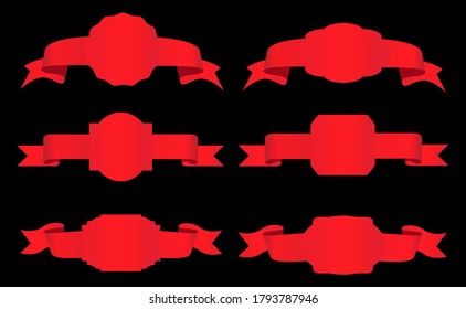 Conjunto de banderas y etiquetas de cinta roja.