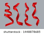 Set of Red Ribbon, template elements use for aniversary card , presentation or celebrate card ,Vector design element illustration.