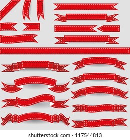 set of red ribbons