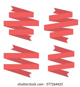 Set of Red Ribbons
