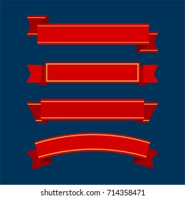 Set of red ribbons