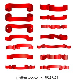Set of red ribbons to celebration