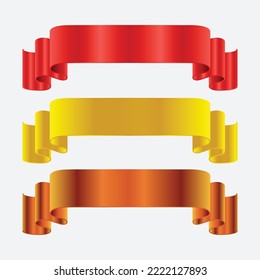 Set of Red Ribbons, Modern ribbons collection.