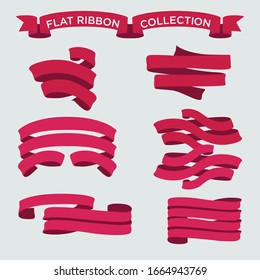 Set of red ribbons vector