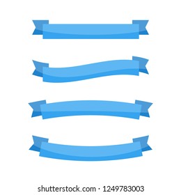 Set of red ribbons. Vector banner and bow background