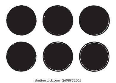 Conjunto de círculos redondos rojos dibujados a mano. Sello rojo del círculo del grunge. Sello para la insignia del grunge, sello, tinta, y Plantilla de diseño de la insignia