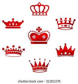 Set of Red Royal Crowns