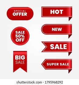 set of red sale ribbons