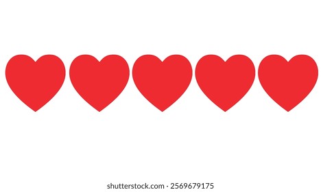 Set red shape heart icon, vector set heart shape, lovers on Valentines day.