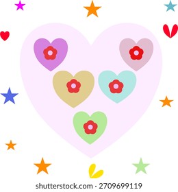 Definir ícone de coração de forma vermelha, vetor definir forma de coração, amantes no Dia dos Namorados fundo do Dia dos Namorados com um coração vermelho caindo. Conceito de amor.
