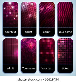 Set of red shiny tickets with space for Your text
