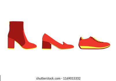 Set of red shoes