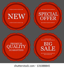 Set of red shopping vector stickers