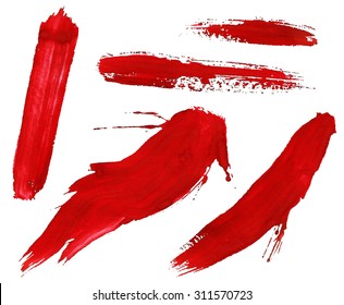 set of red smears and splatter