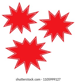 Set of red speech bubbles for your text. Vector illustration