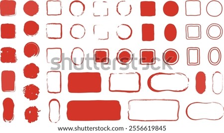 A set of red square and round signature seal icons