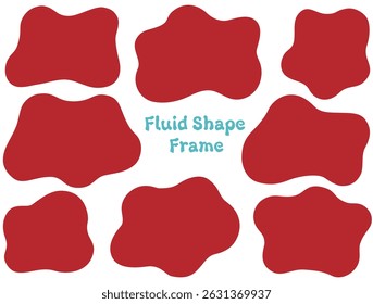 Set of red squiggle shape frames