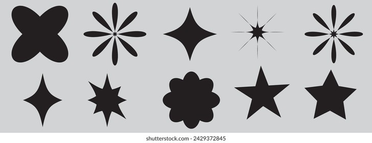  Set of red starburst. Price sticker, sale sticker, price tag, starburst, quality mark, retro stars, sale or discount sticker, sunburst badges, sun ray frames, promotional badge set, shopping labels