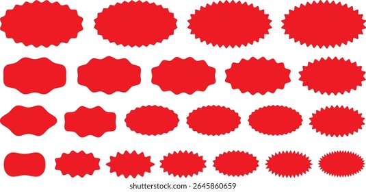 Set of red starburst. Price sticker, sale sticker, price tag, starburst, quality mark, retro stars, sale.and badges. Red starburst, sunburst, stamp, seal, label or burst, badge, sticker.Star burst sha
