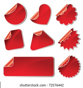 set of red stickers