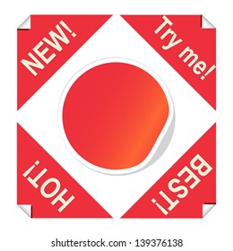 Set of red stickers for package design