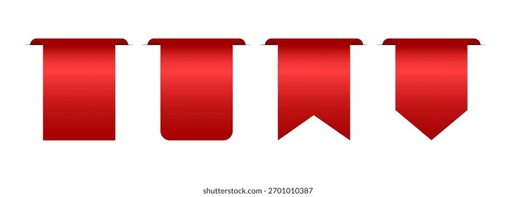 Conjunto de iconos vectoriales de etiqueta roja con Anuncios realistas en 3D, etiquetas y cintas para promociones de compras en línea. Perfecto para descuentos, productos más vendidos y campañas de marketing, aislado en un