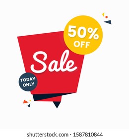 Set of red tags. Sale promotion and gift card in different shapes. Vector illustration