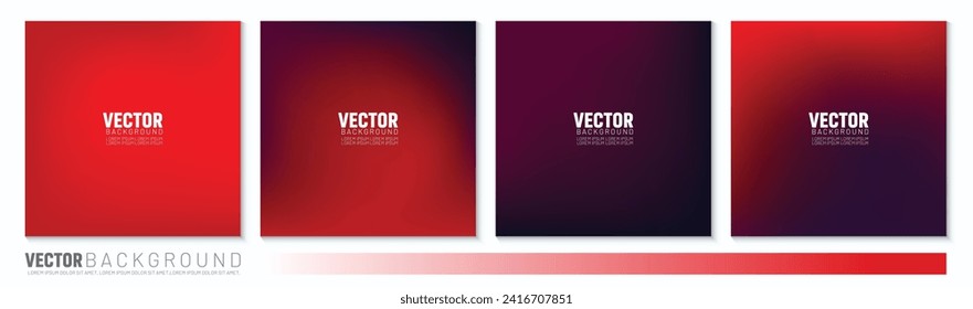 Set of Red Textured Gradient Background For Happy San Valentine's Day. social media post