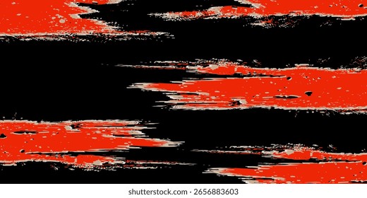 Set of Red Torn Sharp Ripped Paper Hole Edges with Black Cardboard Background. Distressed Texture for Mixed Media Collage. High Quality. eps10