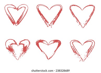 set of red Valentine hearts