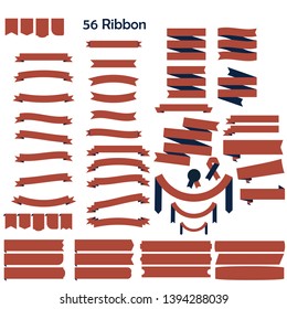 set of red vector ribbon for ads and logo