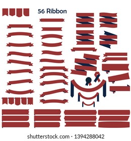 set of red vector ribbon for ads and logo