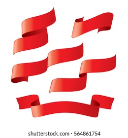 Set of red vector ribbons