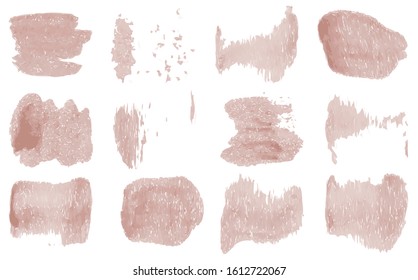 Set of red watercolor brush strokes on a white background. Spots collection for your design. EPS10 vector illustration.