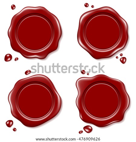 Set of Red Wax Seal