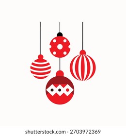 Conjunto de Navidades colgantes rojas y blancas