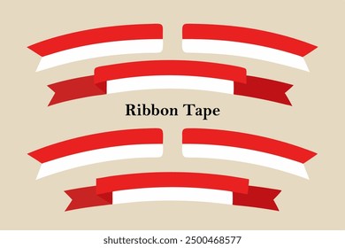 Set red and white ribbon tape, Independent day, for your design