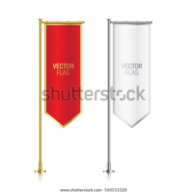 Set Red White Vector Banner Flag Stock Vector (Royalty Free) 560553328