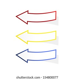 The set of red, yellow and blue arrows / The set of blank arrows / Arrows