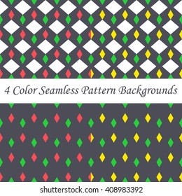 Set of red, yellow, green and black color asterisk shape seamless pattern background vector