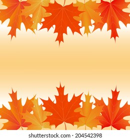 set of red and yellow maple leaves autumnal background
