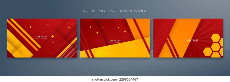 Set of red yellow and orange abstract background. Abstract background with modern trendy fresh color for presentation design, flyer, social media cover, web banner, tech banner