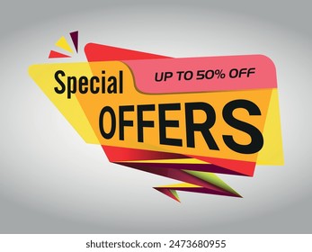 "Set of red and yellow sales tag side banners. Vector format for promotional designs."