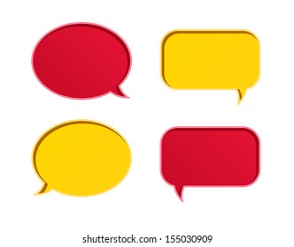 The set of red and yellow speech bubbles / The set of four speech bubbles / Speech bubbles