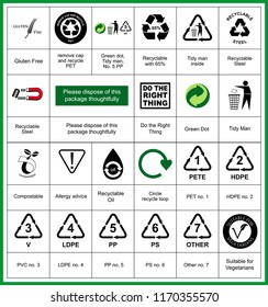 set of reduce reuse recycle concept. easy to modify