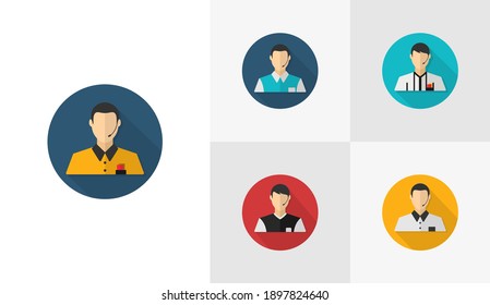 Set of Referee flat icon vector template, Soccer icon concepts, Creative design
