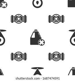 Ajuste la localización del combustible de combustible de combustible, el cartucho anticongelante y las tuberías metálicas de la industria y la válvula en un patrón transparente. Vector