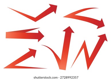 Um conjunto de setas vermelhas reflexivas - útil para diagramas de negócios, etc.